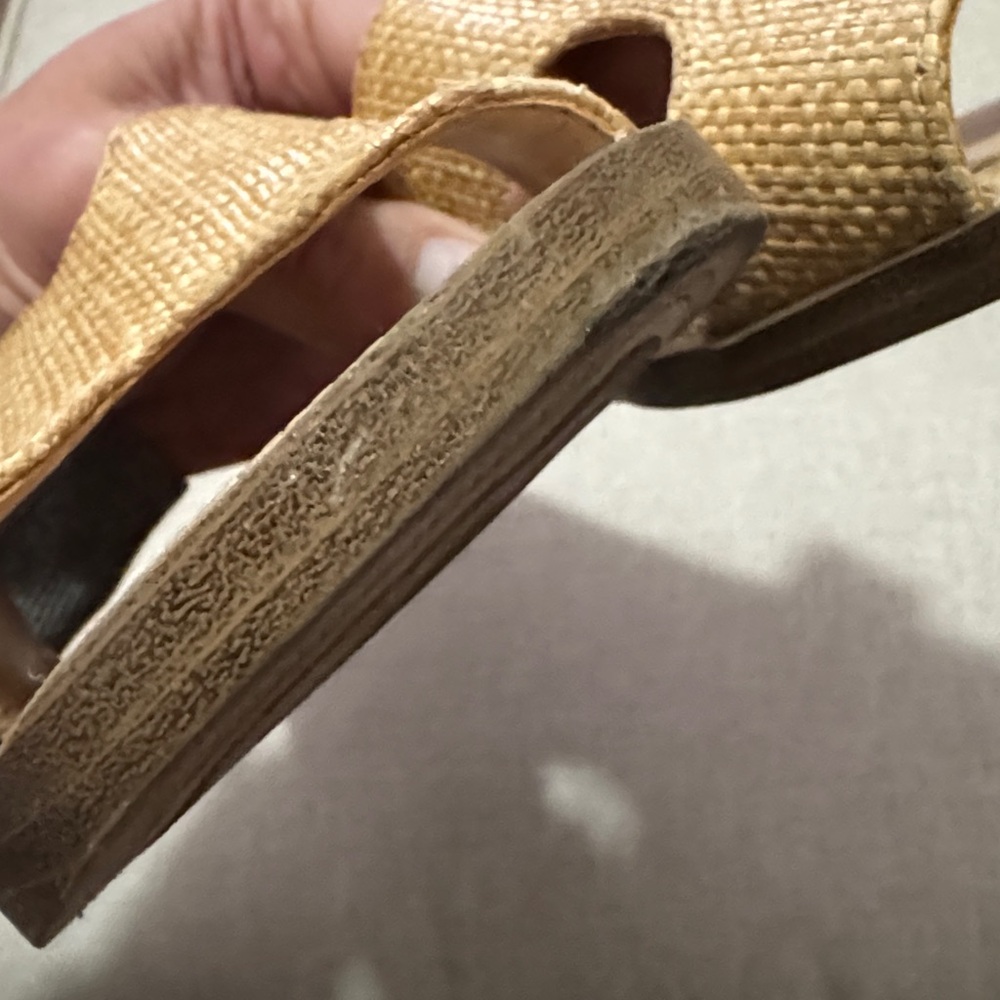 EUC a new day brand Sandals-Sz 9-Woven Textured Uppers-Natural Color/Tan-Slip On - Picture 11 of 13